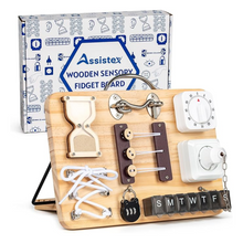 Load image into Gallery viewer, Montessori Wooden Fidget Board