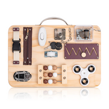 Load image into Gallery viewer, Montessori Wooden Fidget Board