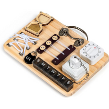 Load image into Gallery viewer, Montessori Wooden Fidget Board