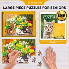 Load image into Gallery viewer, Large Piece Puzzle: Cat - 63 pcs
