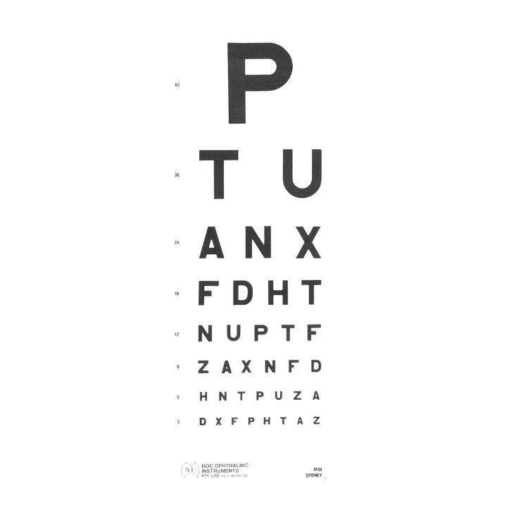 3M PTU Snellen Eye Chart