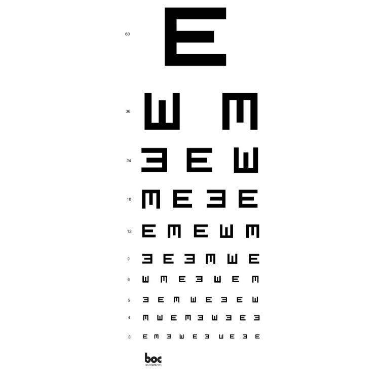 6M Tumbling E Eye Chart