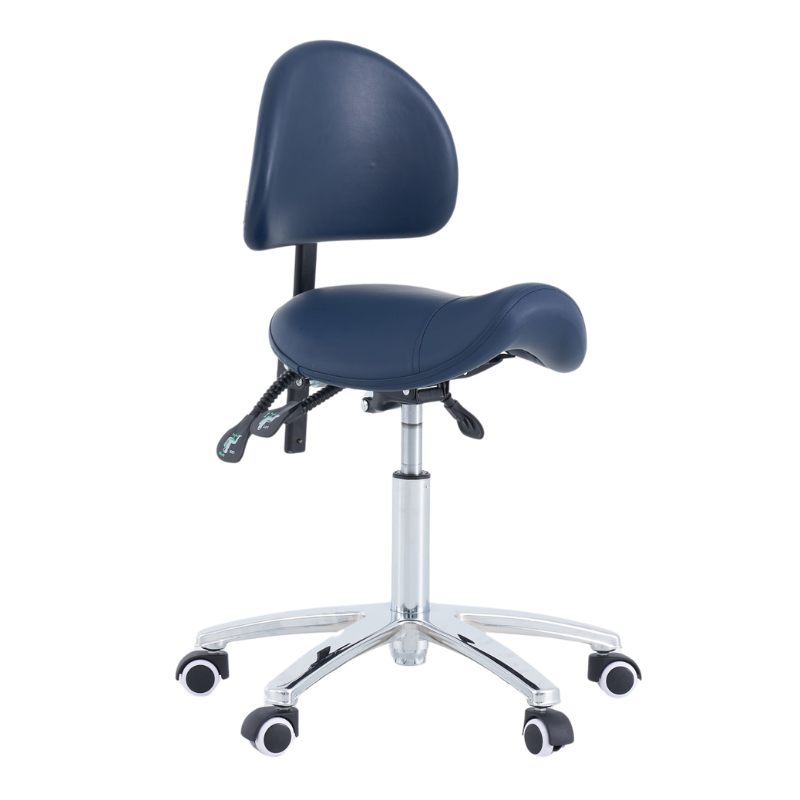 Pacific Medical Saddle Stool With Backrest