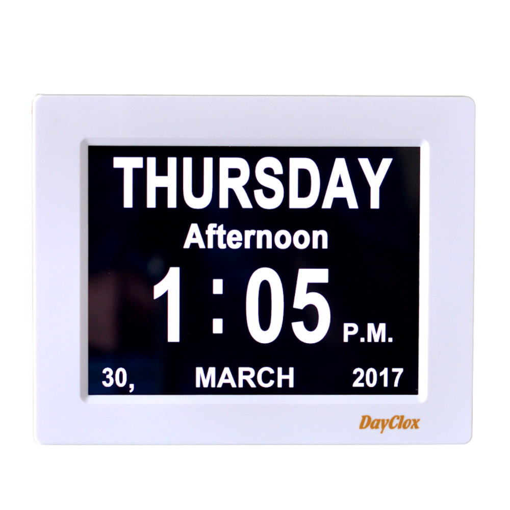 DayClox Easy To Read Digital Calendar Clock For Elderly