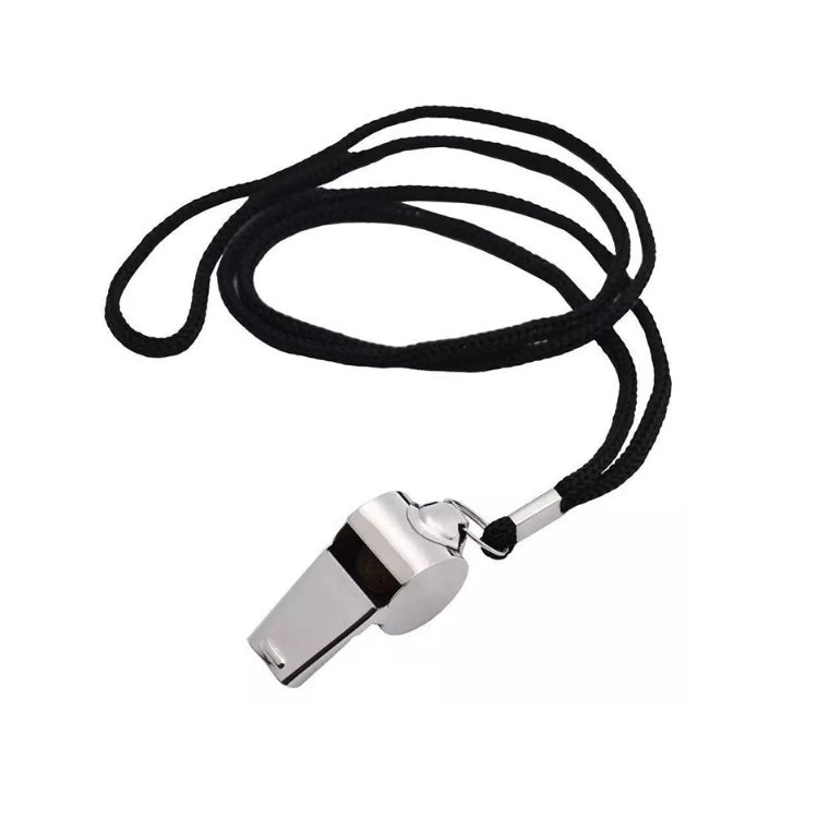 Basic Stainless Steel Whistle With Lanyard