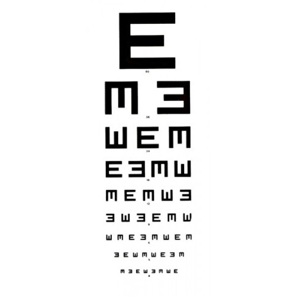 Sussex Tumbling 'E' 6M Eye Chart