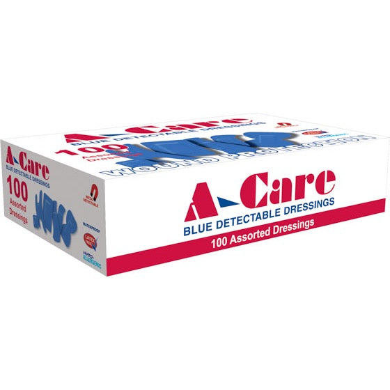 Assorted Blue Chefs Detectable Fabric Dressings / Plasters (Box of 100)