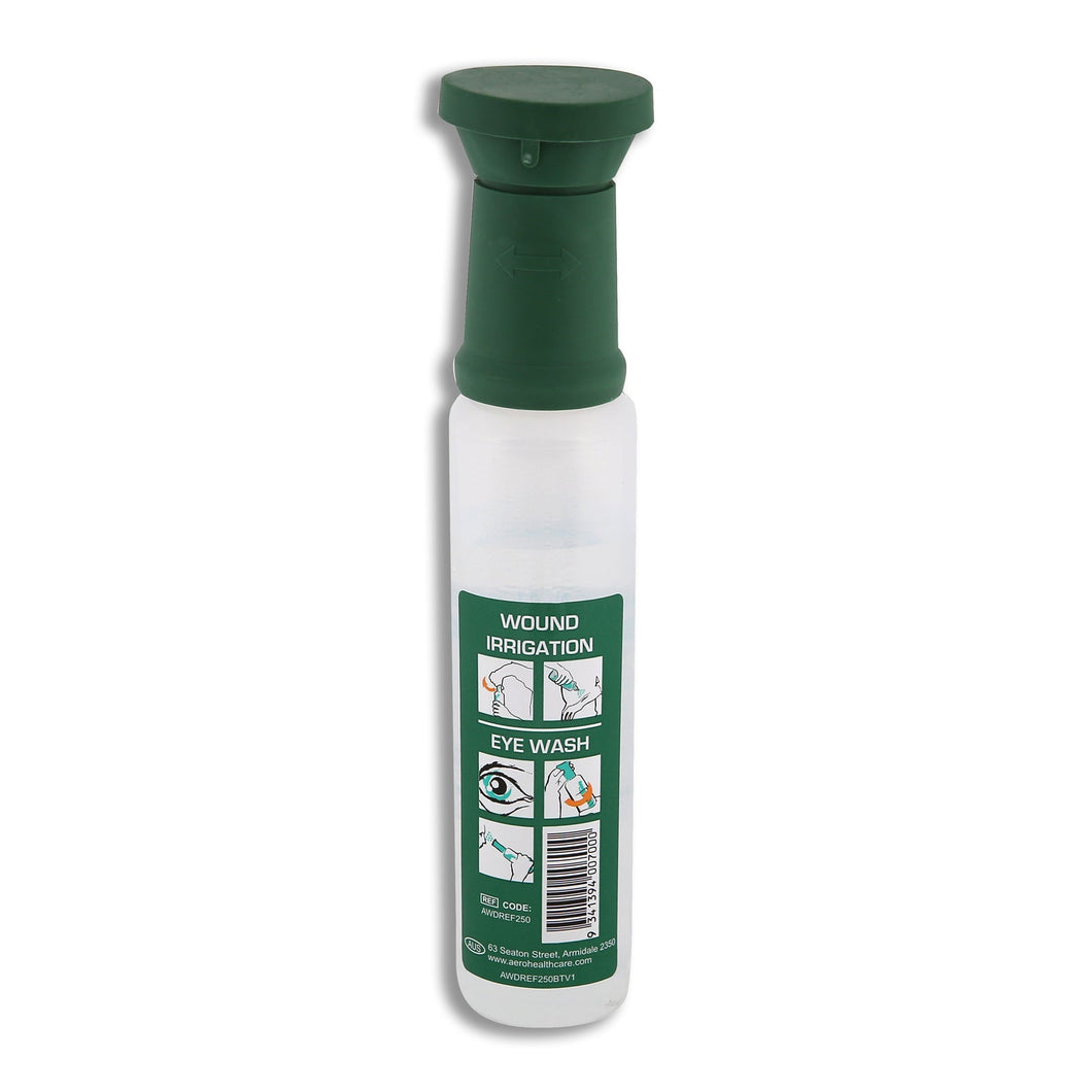 Sodium Chloride 250ml Bottle with eye cup, Eye wash Station Refill
