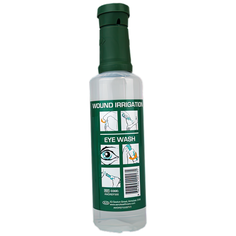 Sodium Chloride 500ml Bottle with eye cup, Eye wash Station Refill