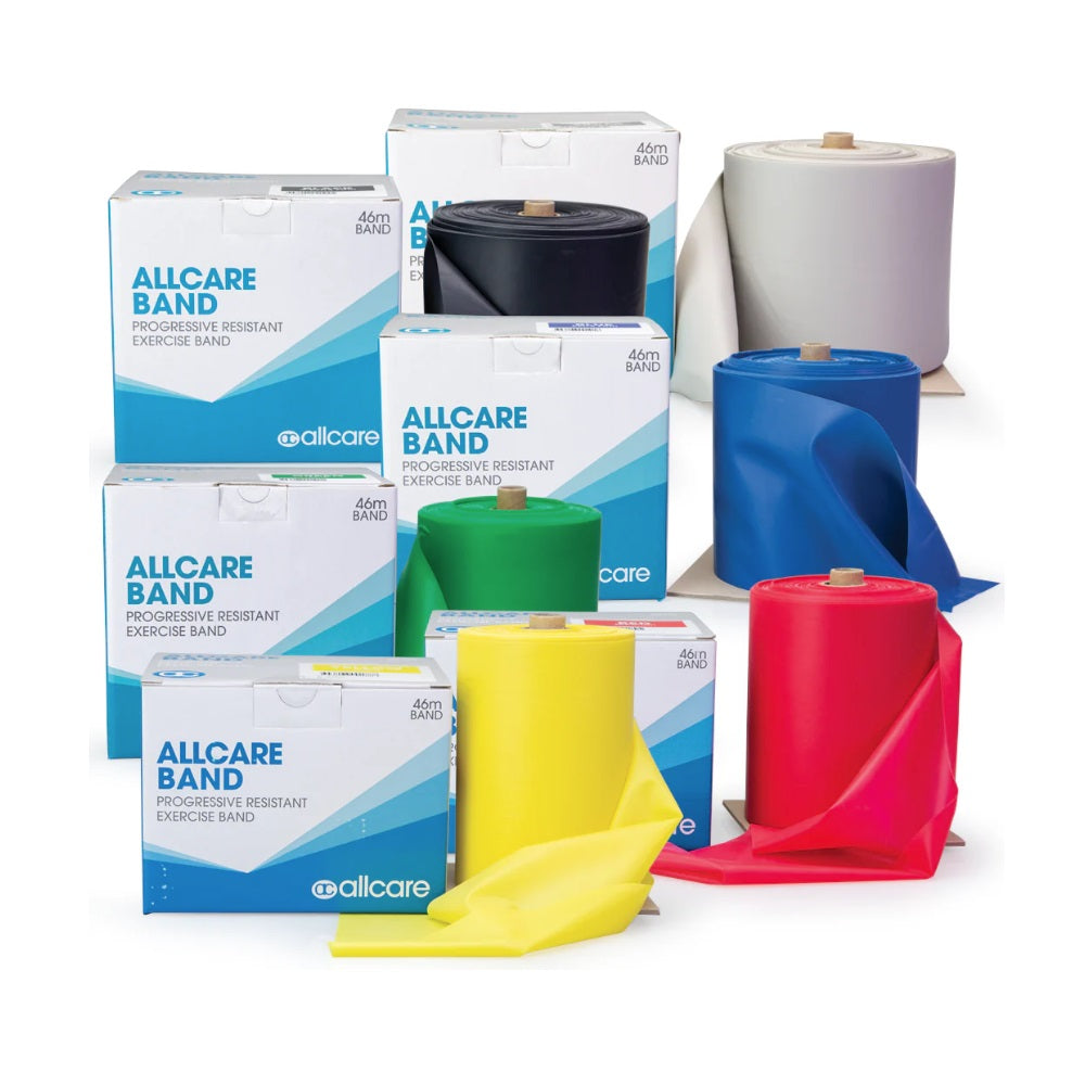Allcare 46m Exercise Resistance Band Rolls Black XX Firm