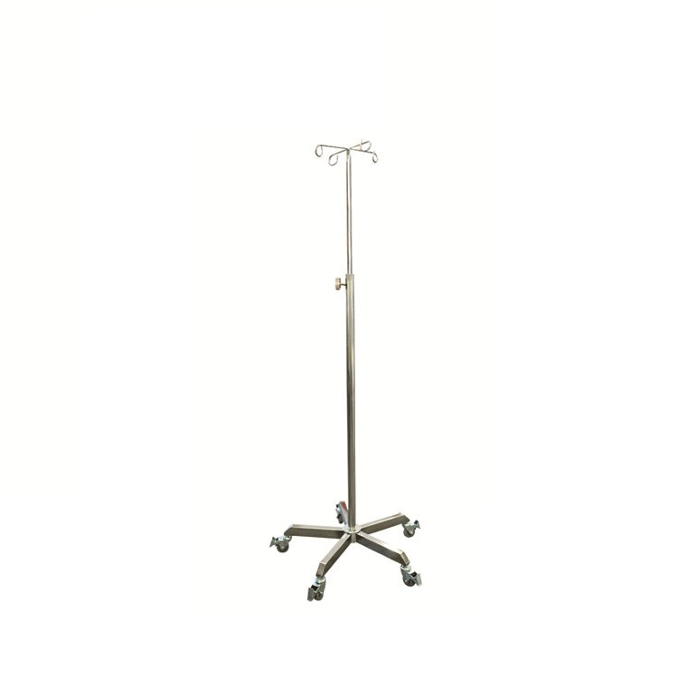 Pacific Medical Four Hook IV Pole Stand Stainless Steel