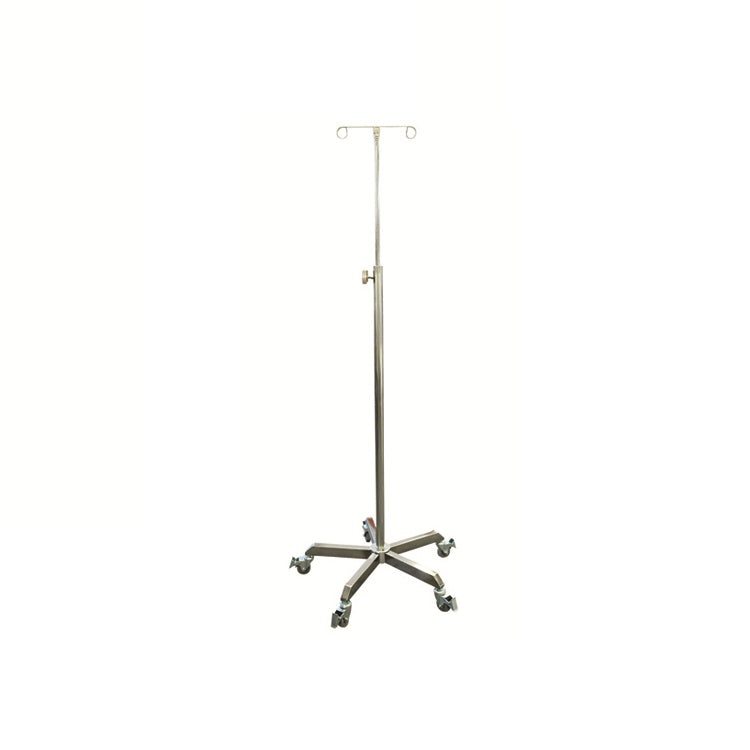 Pacific Medical Two Hook IV Pole Stand Stainless Steel