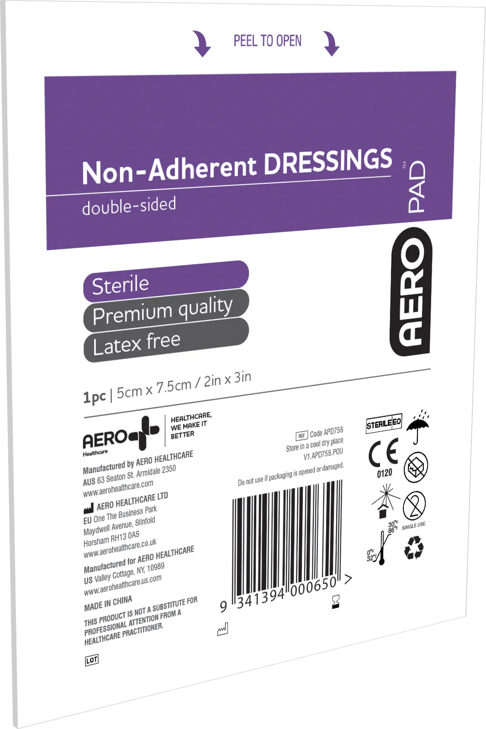 Non-adherent dressing 5 x 7.5cm