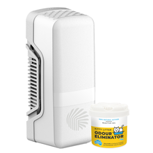 Load image into Gallery viewer, SAN-AIR Kitty Litter Odour Eliminator Gel 75g with Fan Dispenser Bundle
