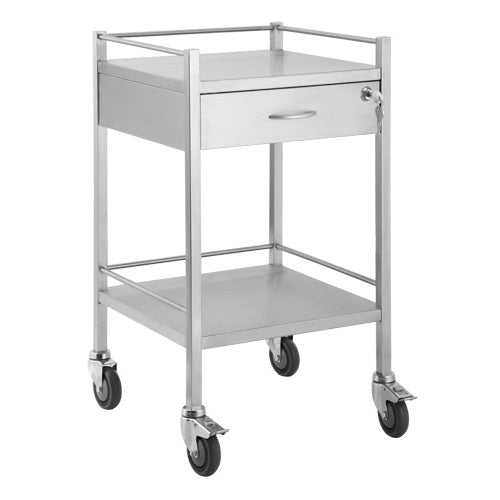 Pacific Medical Stainless Steel Trolley 1 Drawer with Lockable Drawer
