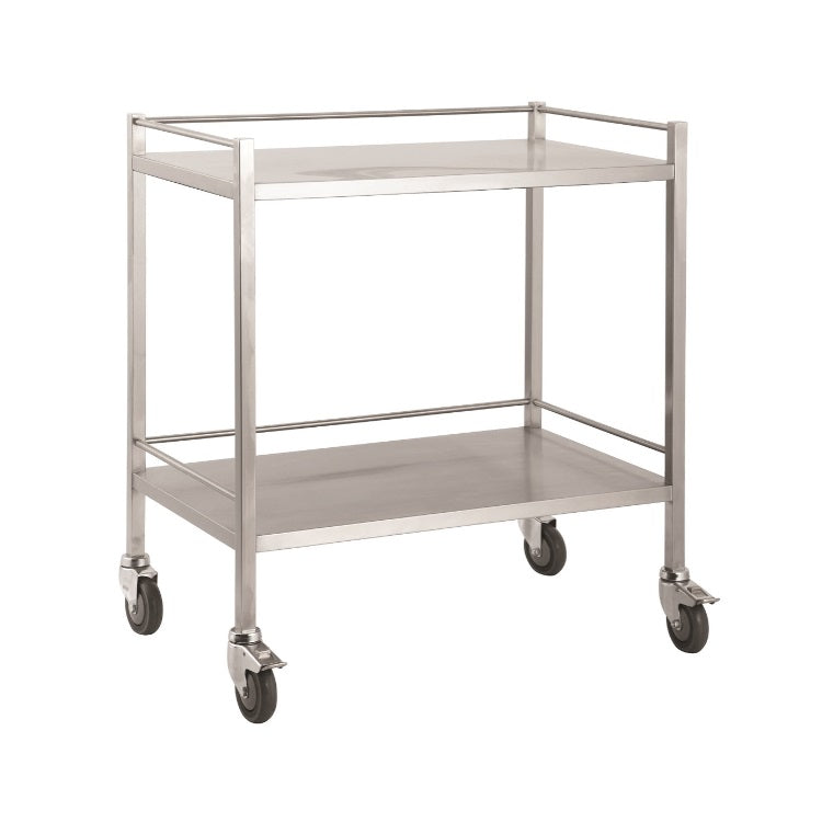 Pacific Medical Stainless Steel Double Trolley No Drawers