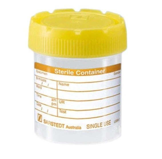 70ml Specimen Jar Yellow With Screw Lid