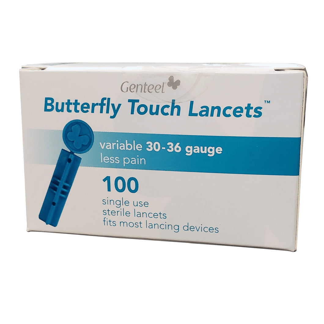 Butterfly Touch Lancets - Box of 100 (For Genteel & Other Lancing Devices)