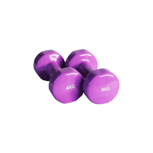 4kg Vinyl Coated Hex Dumbbells (Pair)