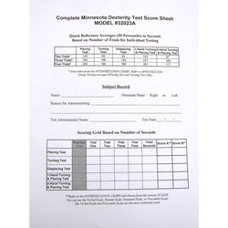 Minnesota Dexterity Score Sheets (Pack of 50)