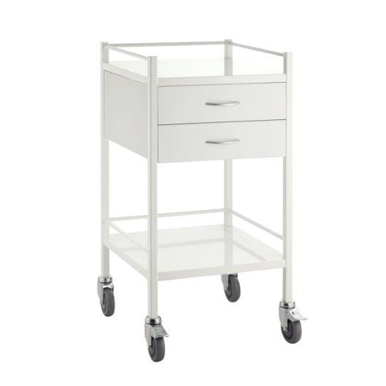 Pacific Medical Powder Coated Steel Trolley - 2 Drawers