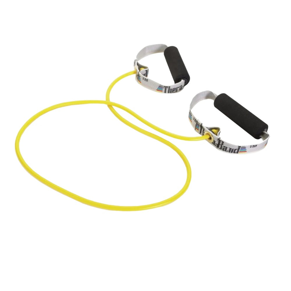 TheraBand Resistance Tubing With Soft Handles 1.2m Thin Yellow
