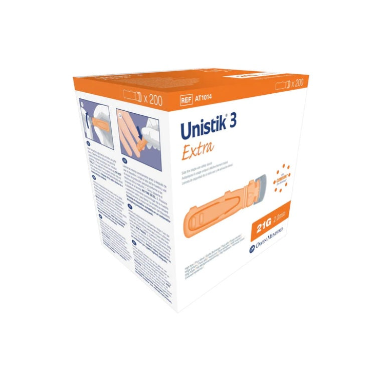 UniStik 3 Extra Safety Lancets (Box of 100)