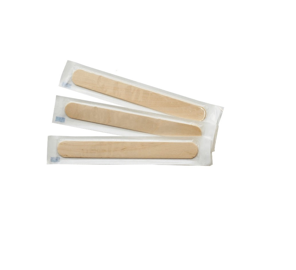 Wooden Non-Sterile Tongue Depressors Individually Wrapped (Box of 50)