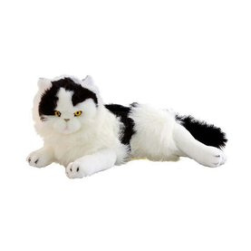Woodrow - Realistic Piebald Cat Plush Toy 36cm