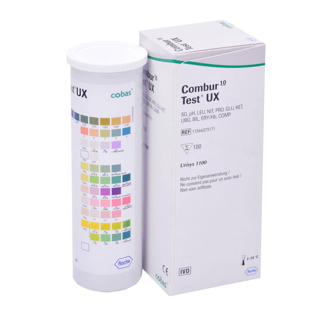 Combur 10 UX Urinalysis Test Strips For Use with Urisys Analyser Only (Box of 100)